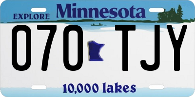 MN license plate 070TJY