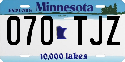 MN license plate 070TJZ