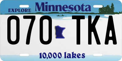 MN license plate 070TKA