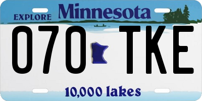 MN license plate 070TKE
