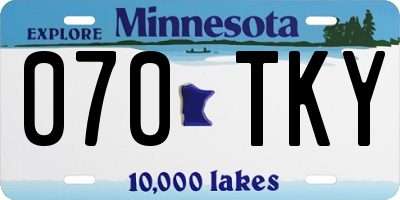 MN license plate 070TKY