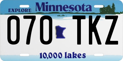 MN license plate 070TKZ