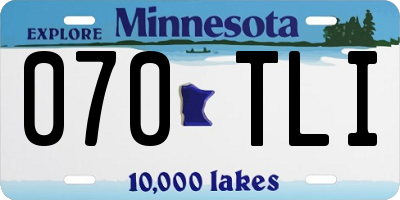 MN license plate 070TLI