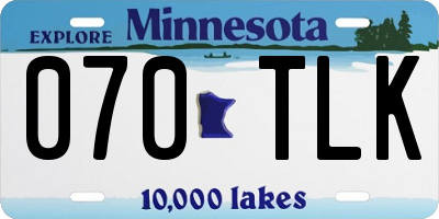 MN license plate 070TLK