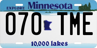 MN license plate 070TME