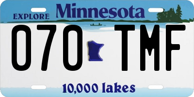 MN license plate 070TMF
