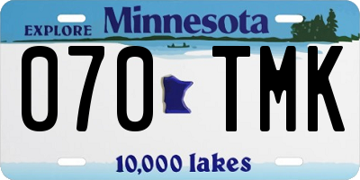 MN license plate 070TMK