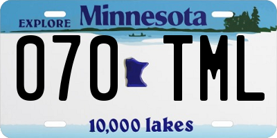 MN license plate 070TML