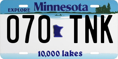 MN license plate 070TNK