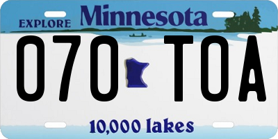 MN license plate 070TOA