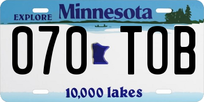 MN license plate 070TOB