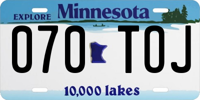 MN license plate 070TOJ