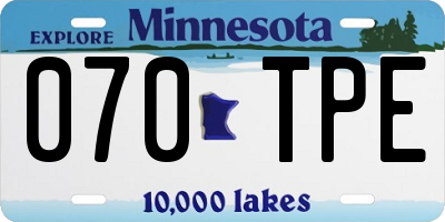 MN license plate 070TPE