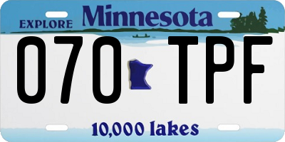 MN license plate 070TPF