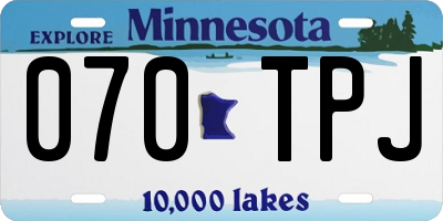 MN license plate 070TPJ