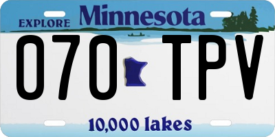 MN license plate 070TPV