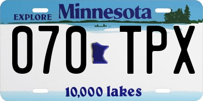 MN license plate 070TPX