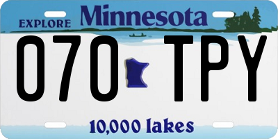 MN license plate 070TPY