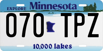 MN license plate 070TPZ