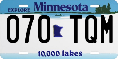 MN license plate 070TQM