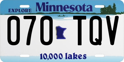 MN license plate 070TQV
