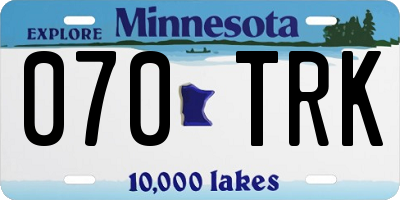 MN license plate 070TRK