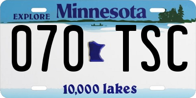 MN license plate 070TSC