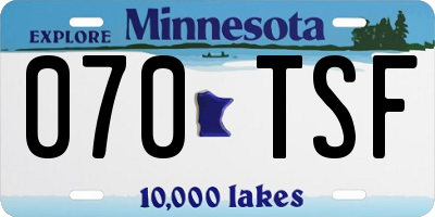 MN license plate 070TSF