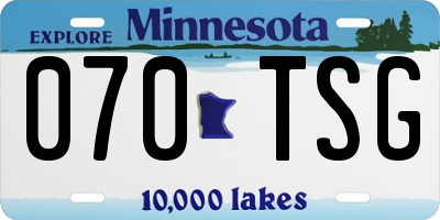 MN license plate 070TSG
