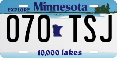 MN license plate 070TSJ