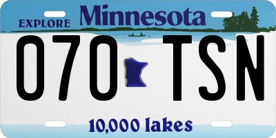 MN license plate 070TSN