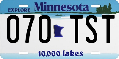 MN license plate 070TST