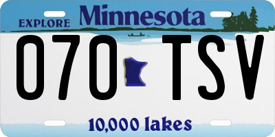 MN license plate 070TSV