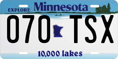 MN license plate 070TSX