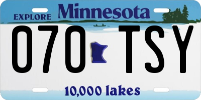 MN license plate 070TSY