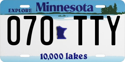 MN license plate 070TTY