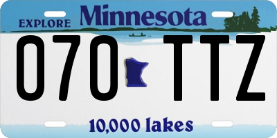 MN license plate 070TTZ
