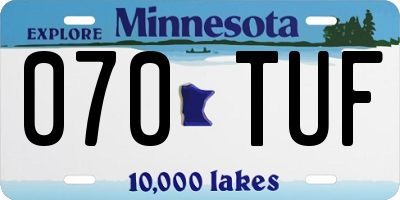 MN license plate 070TUF
