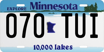 MN license plate 070TUI