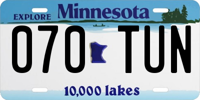 MN license plate 070TUN