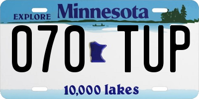 MN license plate 070TUP