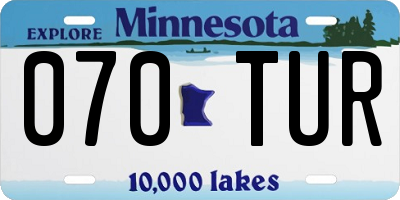 MN license plate 070TUR