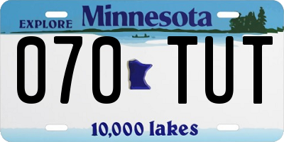 MN license plate 070TUT