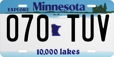 MN license plate 070TUV