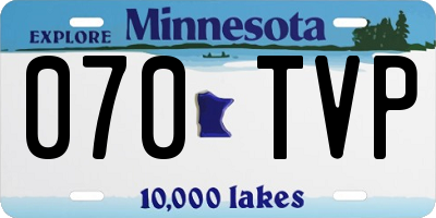 MN license plate 070TVP