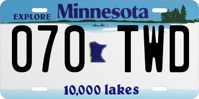 MN license plate 070TWD