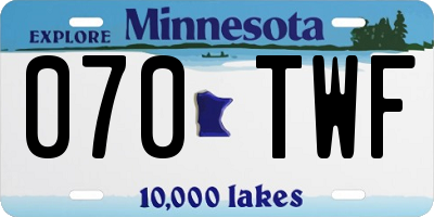 MN license plate 070TWF