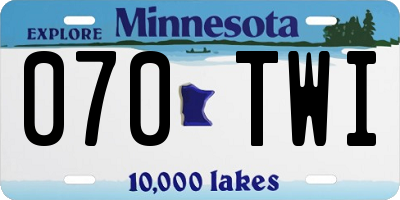 MN license plate 070TWI