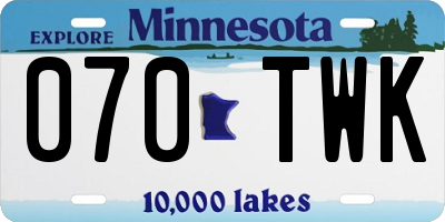 MN license plate 070TWK