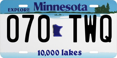MN license plate 070TWQ